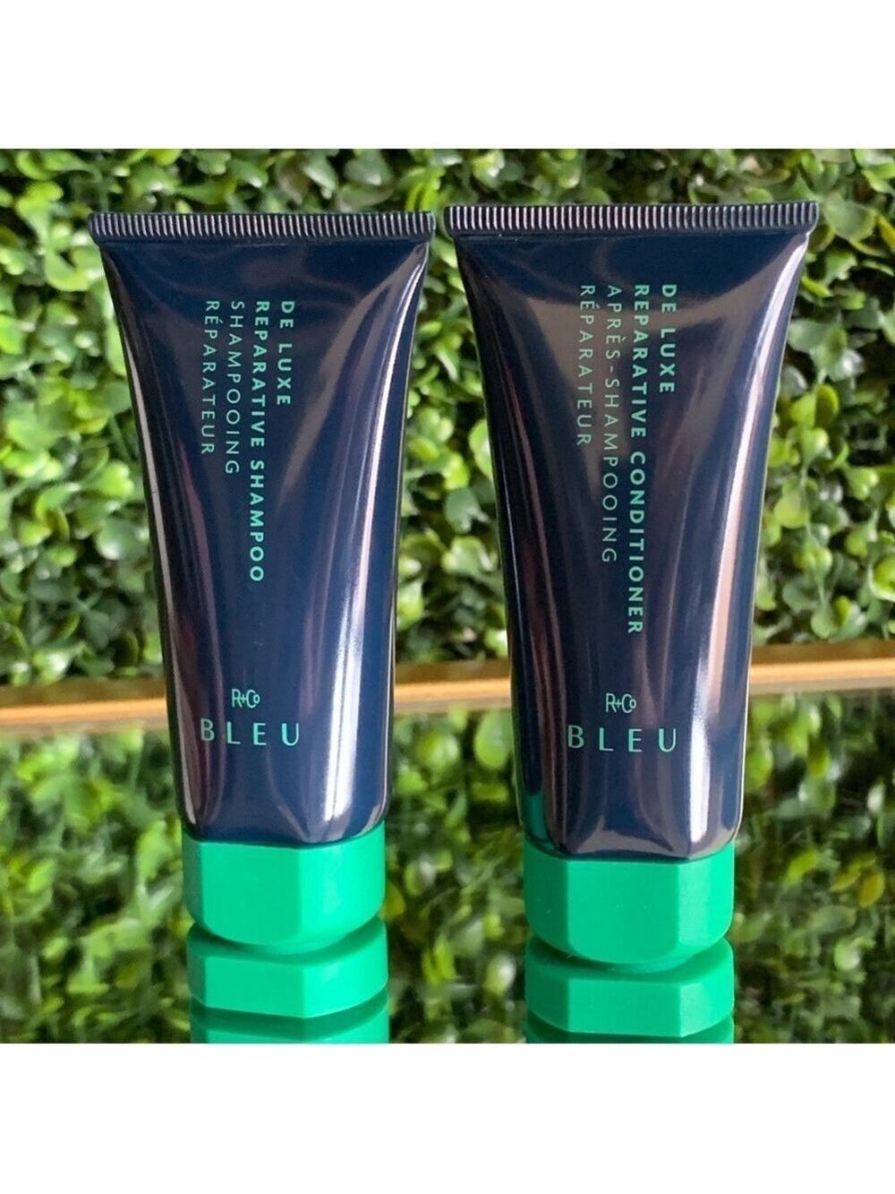 R+Co Bleu De Luxe Reparative Shampoo + Reparative Conditioner Set | Travel Size